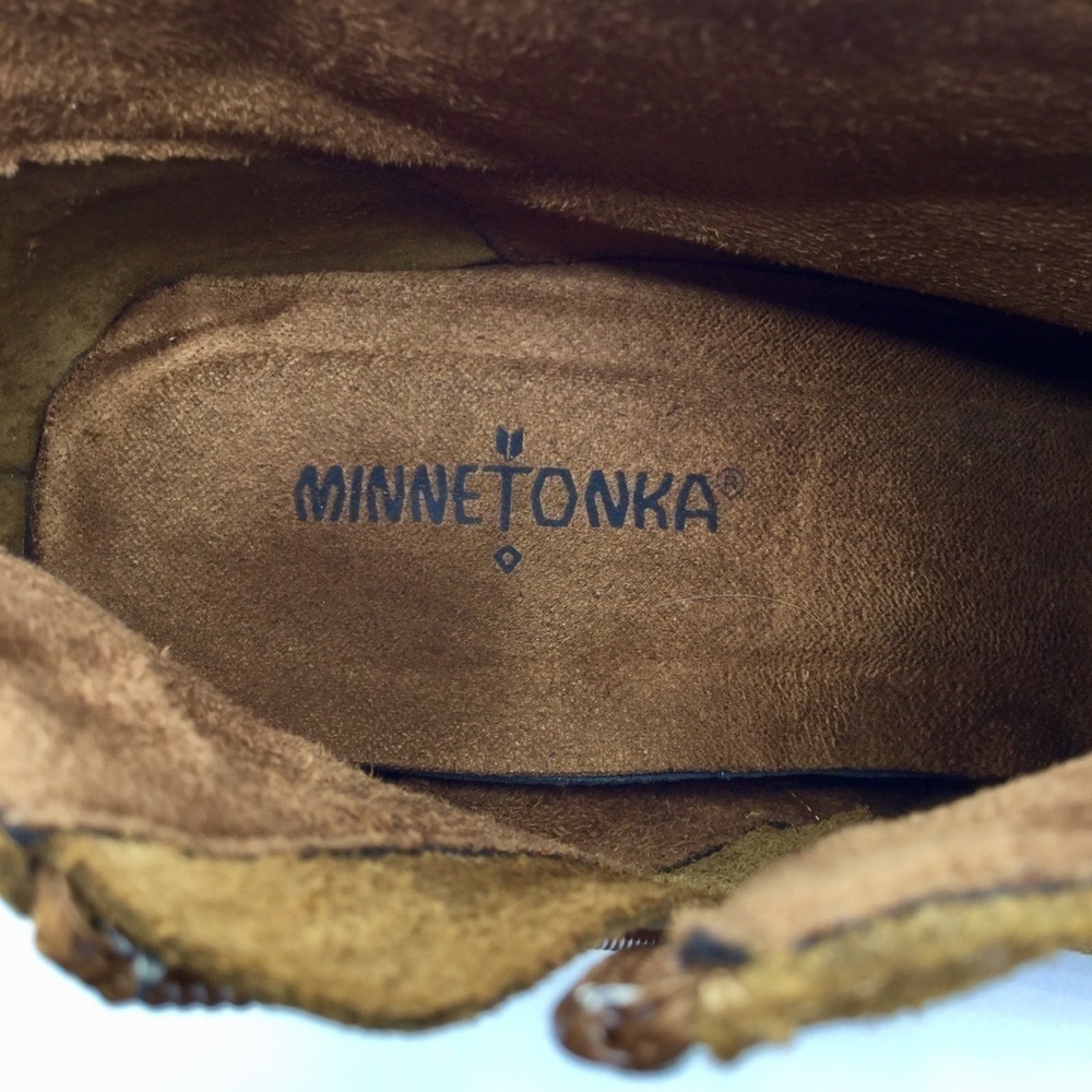 Minnetonka Brown Ankle Booties with Tassel Zipper - Picture 6 of 13